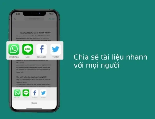 Chia sẻ tài liệu trên Camscanner