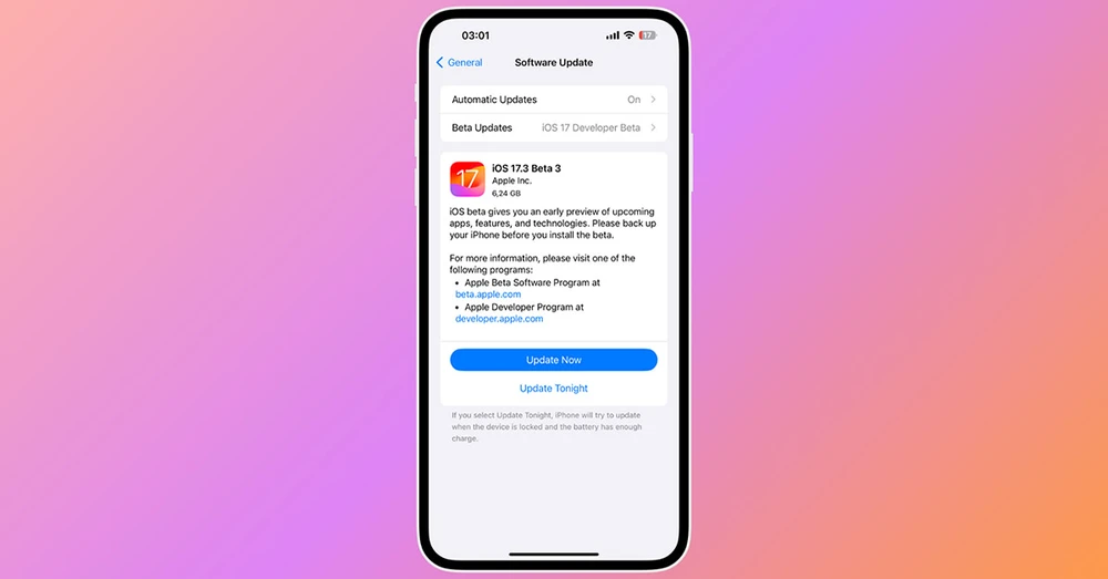 Apple phát hành iOS 17.3 và iPadOS 17.3 beta 3, cập nhật ngay!