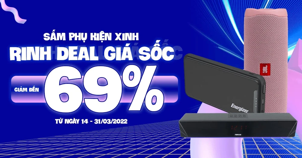Săn deal phụ kiện tháng 3: Pin dự phòng, loa, tai nghe Bluetooth giảm đến 69%