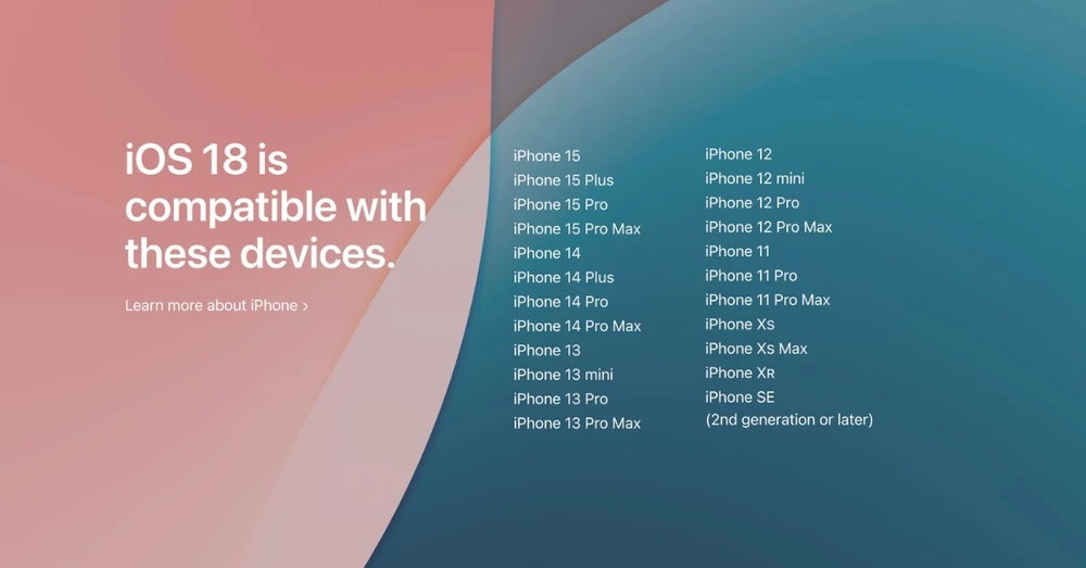 Điện thoại nào được cập nhật iOS 18? Khám phá ngay!
