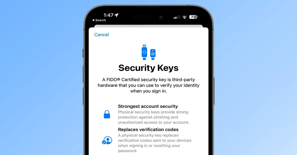 Hướng dẫn bảo vệ tài khoản Apple ID bằng khóa bảo mật vật lý