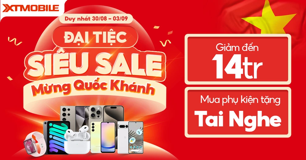 Siêu sale mừng Đại lễ: Điện thoại, Macbook, Phụ kiện...Giá rẻ chưa từng có