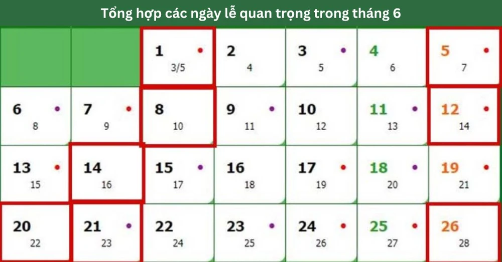 Tháng 6 có ngày lễ gì? Tổng hợp các ngày lễ, sự kiện quan trọng trong tháng 6