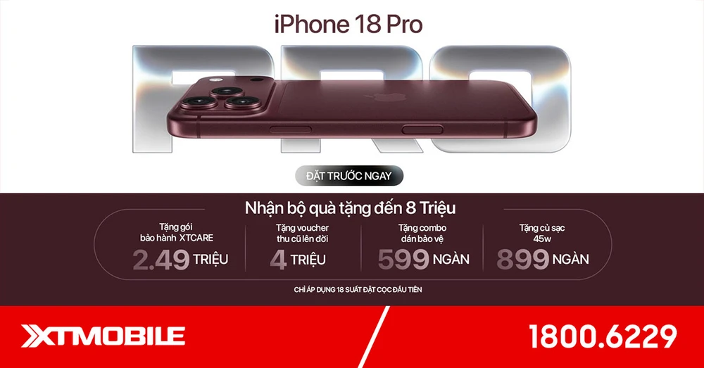 Đặt trước iPhone 18 Pro | iPhone Duo tại XTmobile, nhận hàng sớm từ 18/09