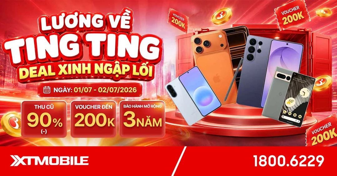 Lương về sale to: Nhận ngay voucher giảm đến 200K, thu cũ lên đời trợ giá đến 90%
