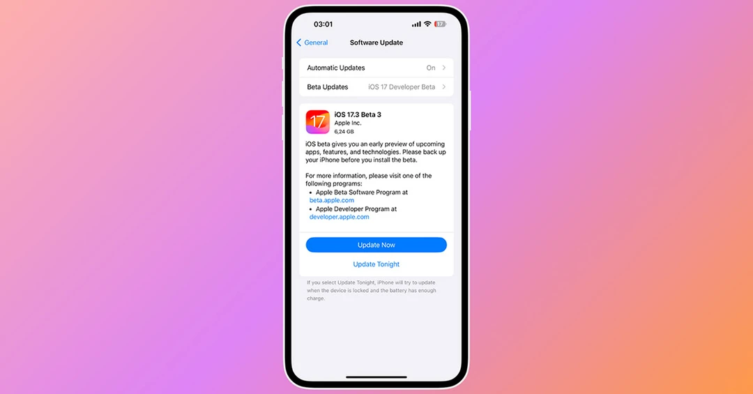 Apple phát hành iOS 17.3 và iPadOS 17.3 beta 3, cập nhật ngay!