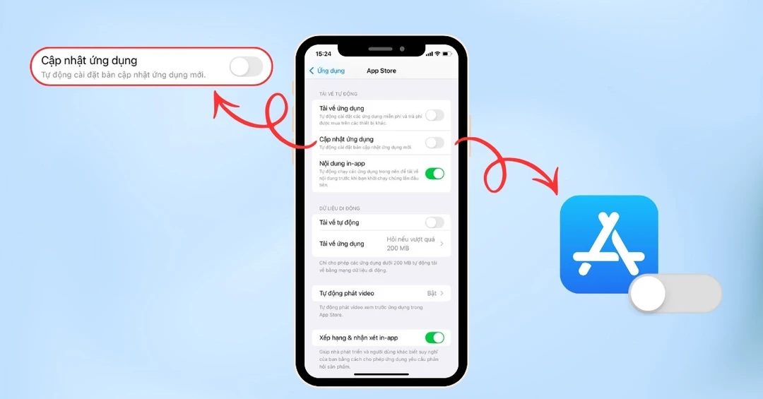 Cách tắt tự động cập nhật ứng dụng trên iPhone đơn giản, dễ thực hiện