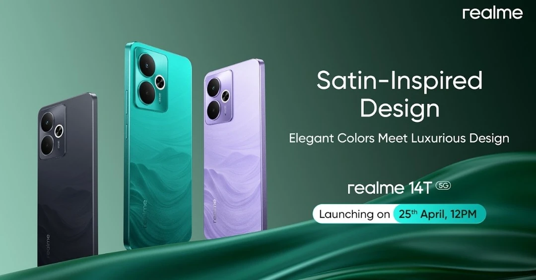 Realme 14T 5G sở hữu màn hình 2100 nits, pin 6000mAh sẽ ra mắt ngày 25/04
