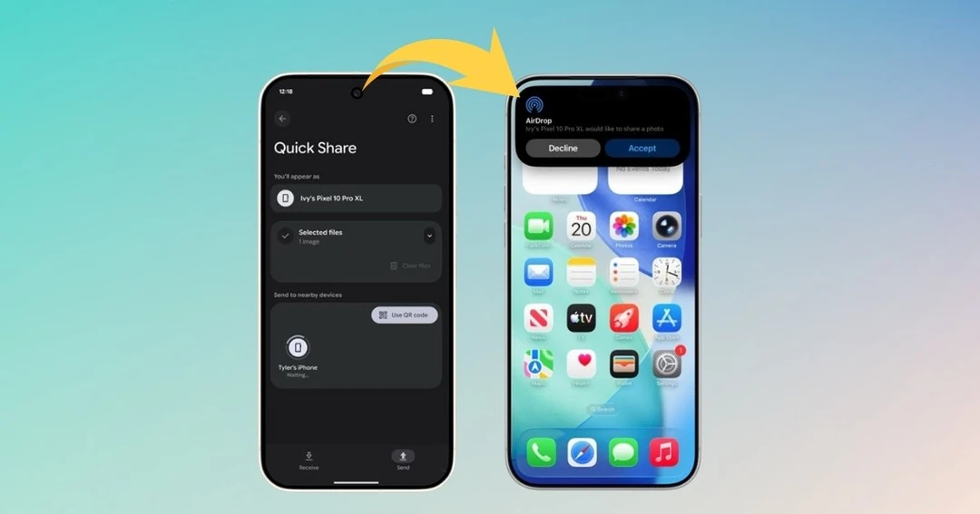 Hướng dẫn sử dụng AirDrop trên Android để gửi file sang iPhone nhanh chóng