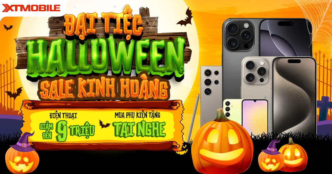 Halloween - Sale kinh hoàng tại XTmobile: Điện thoại giảm khủng, phụ kiện ưu đãi sâu!