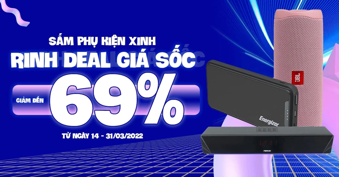 Săn deal phụ kiện tháng 3: Pin dự phòng, loa, tai nghe Bluetooth giảm đến 69%