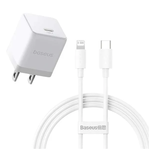 Bộ sạc Baseus Palm 1C 20W US (with Cable USB C to iP 1m) - hình ảnh sản phẩm
