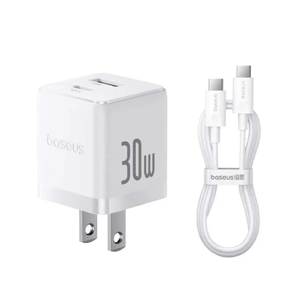 Bộ sạc Baseus Palm C+U 30W US (with Cable USB C to USB C 1m) - hình ảnh sản phẩm