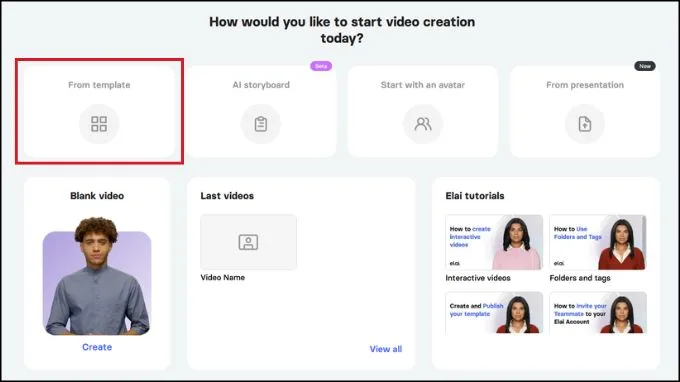 Tạo video với các mẫu template sẵn có