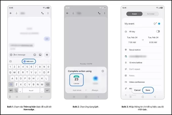 Thêm sự kiện vào lịch bằng Now Nudge
