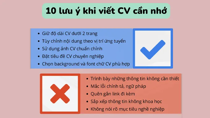 tùy chỉnh CV để đáp ứng đủ thông tin cần cung cấp