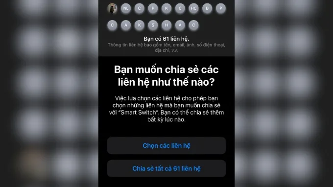 Chuyển danh bạ iPhone sang Samsung bằng Smart Switch