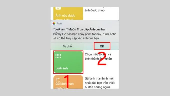 Xác nhận yêu cầu cho phép hệ thống quyền truy cập vào ảnh