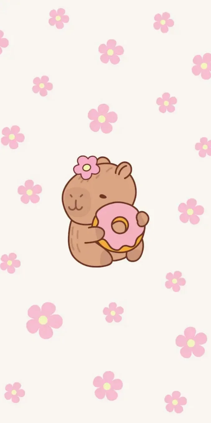 Hình nền Capybara màu hồng
