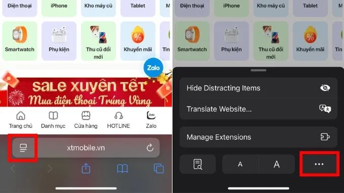 Cách sang chế độ máy tính khi lướt web trên iPhone