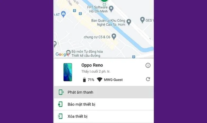 Sử dụng Find My Device định vị số điện thoại