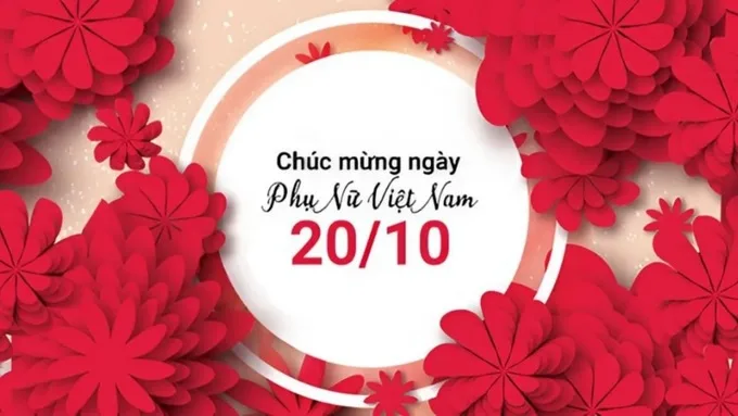 Background 20/10 màu đỏ