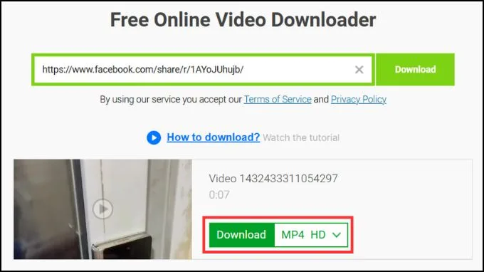 Cách tải video Facebook với Savfrom.net