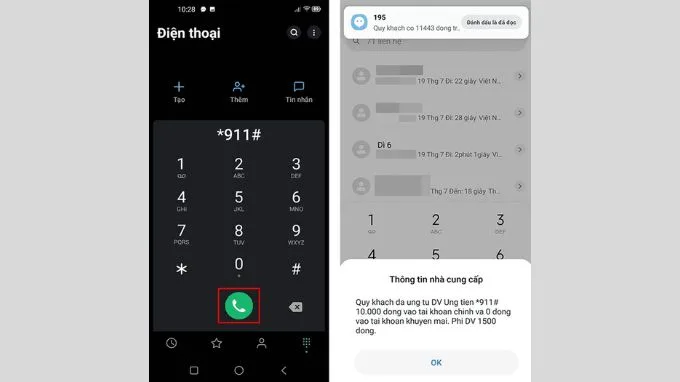 Cách ứng tiền Viettel 20k qua cú pháp 911