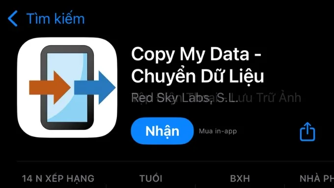 Chuyển danh bạ iPhone sang Samsung bằng Copy My Data