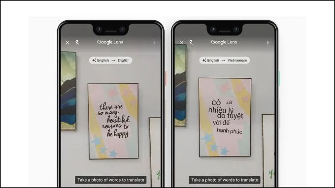 Google Lens app dịch trực tiếp trên màn hình điện thoại