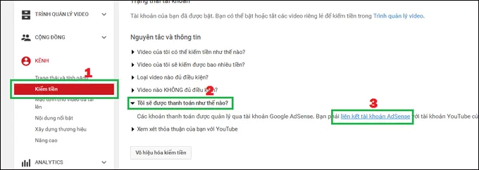 Truy cập YouTube và nhấp vào biểu tượng avatar ở góc trên bên phải và chọn YouTube Studio 