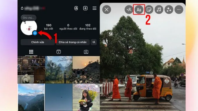 Chèn chữ vào ảnh trên Instagram