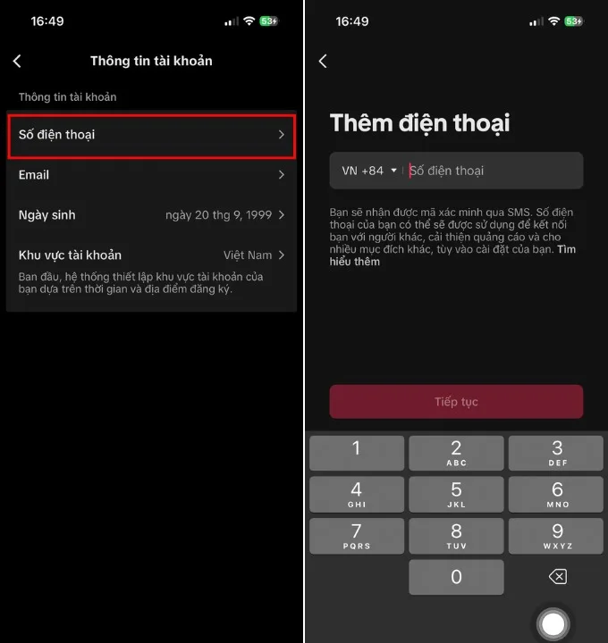 Cách xác minh số điện thoại cho tài khoản TikTok