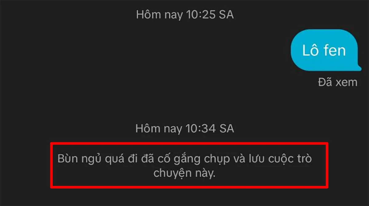 Thông báo người khác chụp màn hình tin nhắn