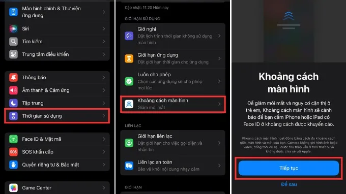 Khoảng cách màn hình