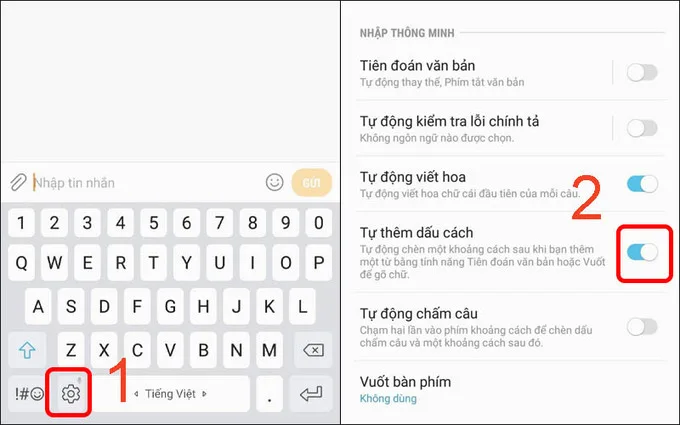 Tự thêm dấu cách