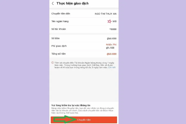 Cách rút tiền từ ShopeePay về tài khoản ngân hàng không liên kết