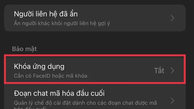 cách cài đặt mã pin hoặc faceid trên messenger cho iphone