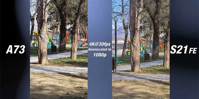 So sánh chi tiết camera Galaxy S21 FE và Galaxy A73 ống kính quay phim zoom