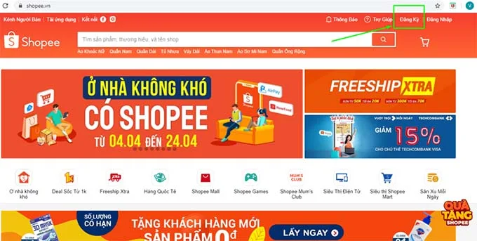 Cách tải Shopee trên máy tính bằng cách sử dụng trình duyệt Web