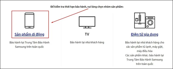 Lựa chọn đúng nhóm sản phẩm đang sử dụng
