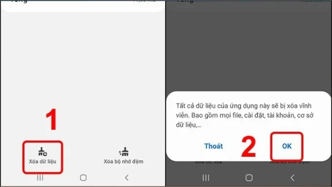 Xóa dữ liệu của bàn phím bước 2