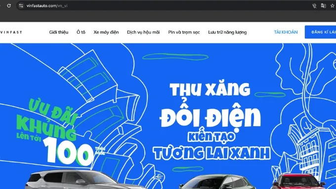 Tìm trạm sạc xe điện trên website