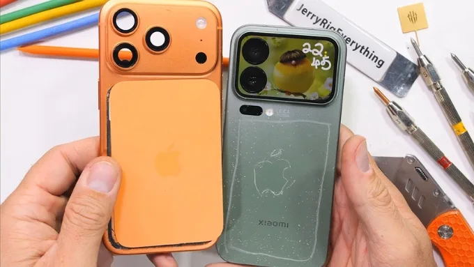 Mặt lưng của Xiaomi 17 Pro sử dụng nhựa thay vì kính, một lựa chọn thường thấy ở các dòng điện thoại tầm trung