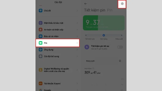 Bước 1 bật tính năng tăng tốc độ sạc