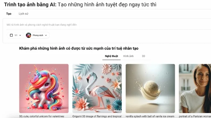 Trình sáng tạo bằng AI