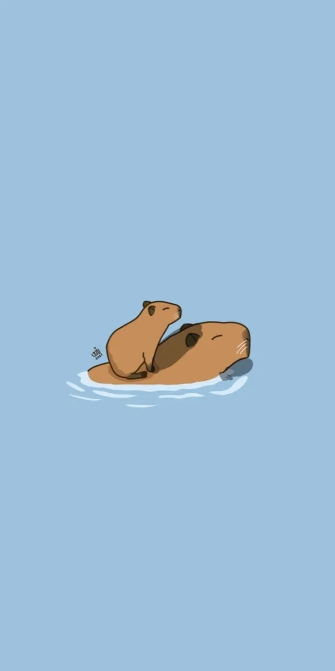 Hình nền Capybara chibi