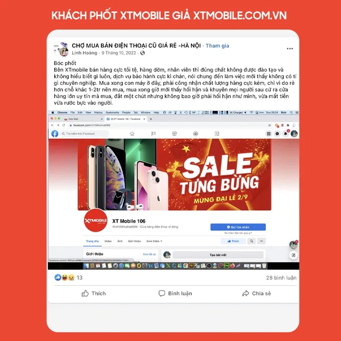 Khách phốt XTmobile giả mạo lừa đảo
