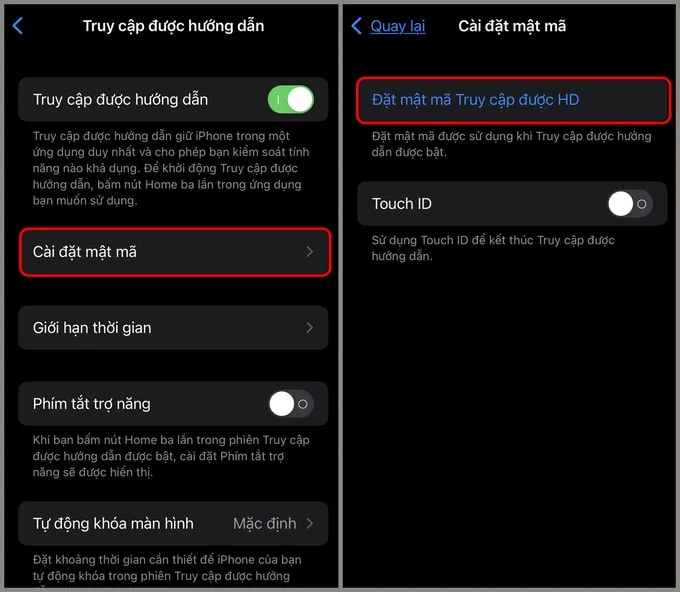 Chọn đặt mật mã truy cập để khóa ứng dụng trên iPhone 14