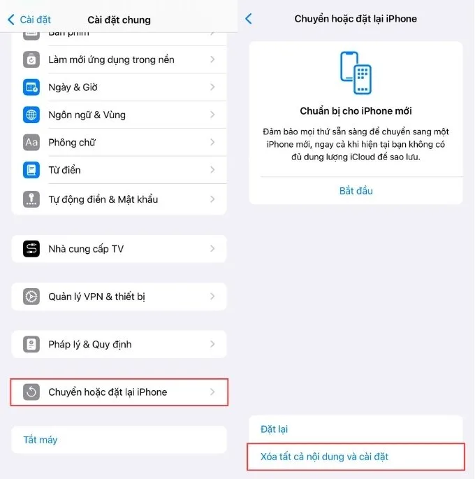 Khôi phục cài đặt gốc khi cần thiết (Factory Reset)